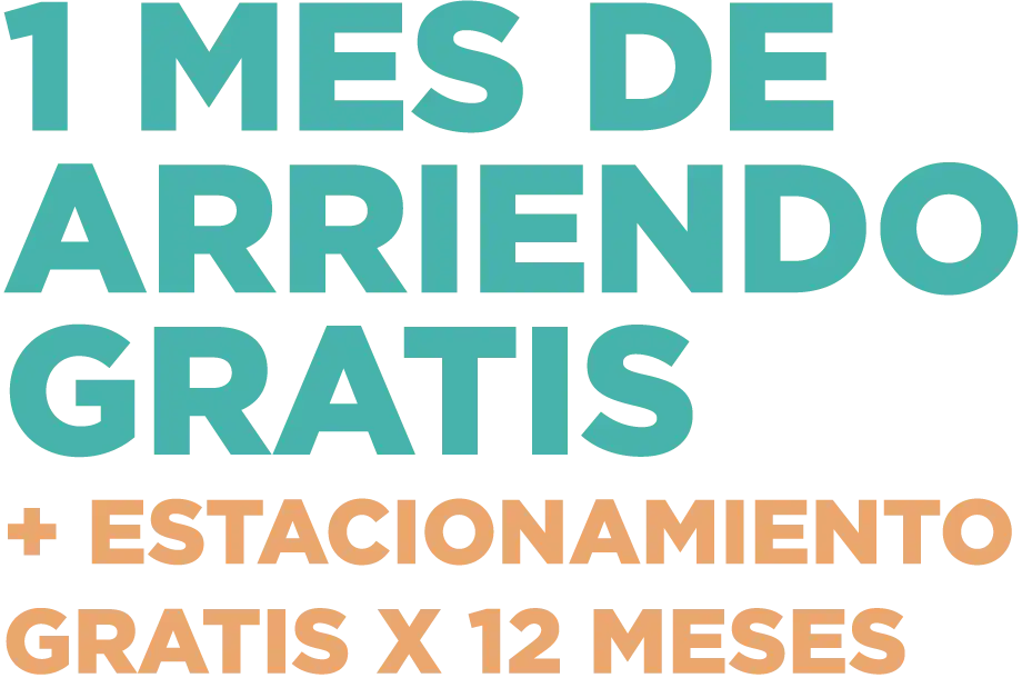 1 mes de arriendo GRATIS + Estacionamiento GRATIS x 12 meses (sólo 10 unidades)